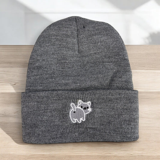 Cat Butt Embroidered Beanie